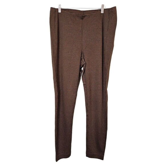 J.Jill black and brown checkered pull on dress pants.  Size XL. NWT. - Picture 1 of 5